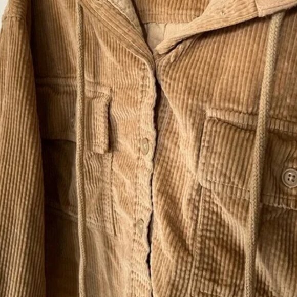 American Eagle Women's Corduroy Hooded Utility Jacket XL - Picture 6 of 16